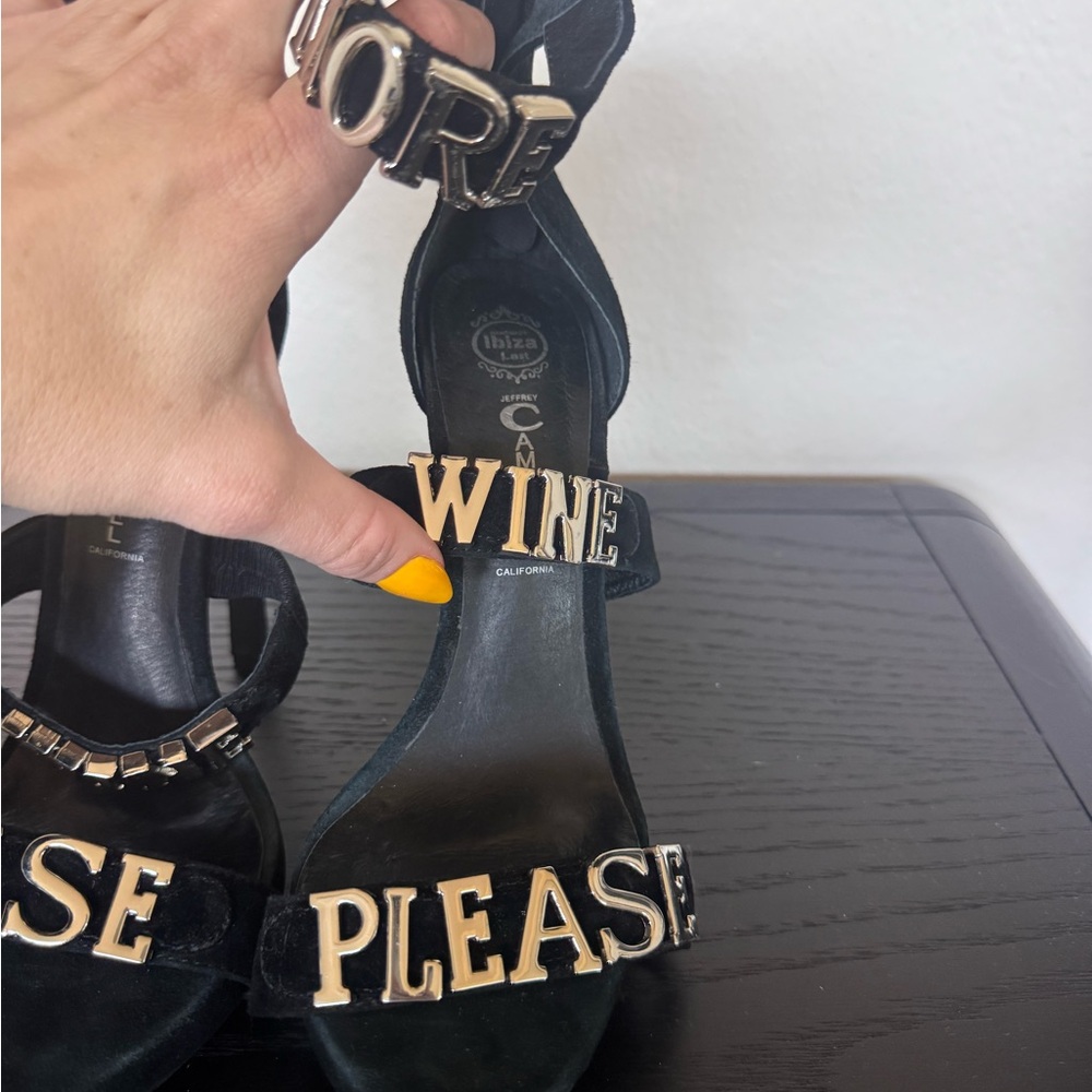 Jeffrey Campbell Black Heels with Silver More Wine Please 7.5